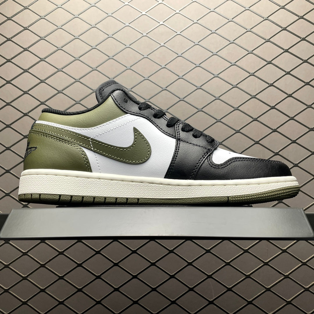 Air Jordan 1 Low "Black / Medium Olive / White"