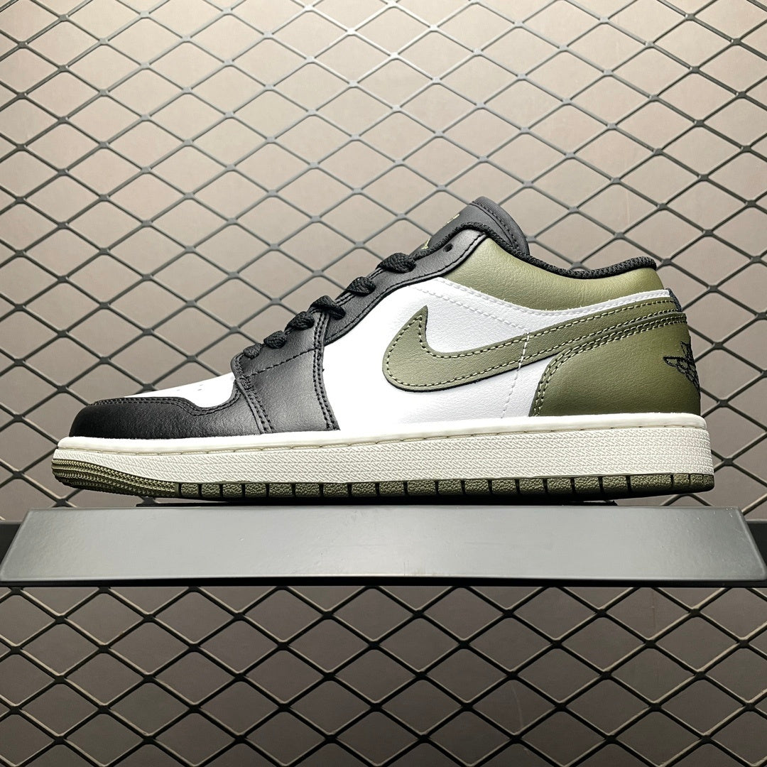 Air Jordan 1 Low "Black / Medium Olive / White"